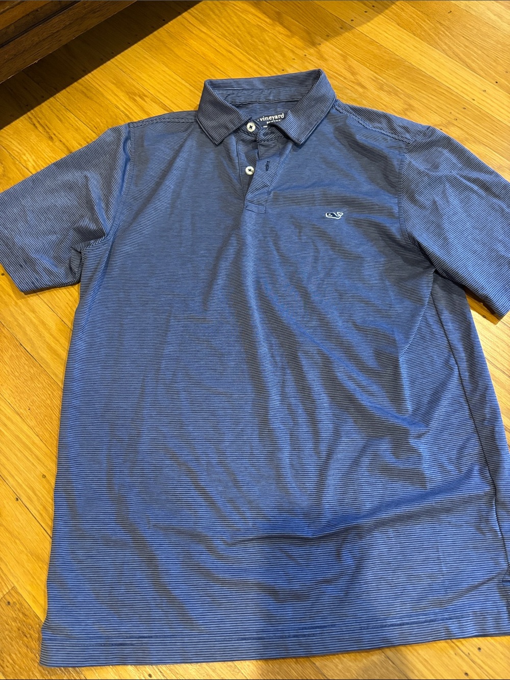 Vineyard Vines Navy Blue Micro-Striped Polo